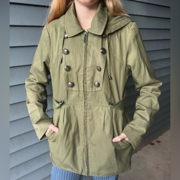 Steve Madden Jackets & Coats Steve Madden Army Green Hooded Jacket